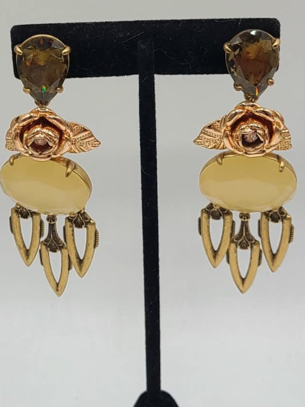 J Crew Versailles Rose Drop Earrings